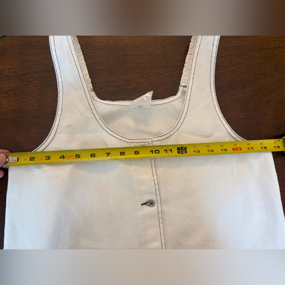 Hersy 100% Cotton White Black Contrast Trim Western Crop Tank Top Cropped Shirt - Picture 8 of 12